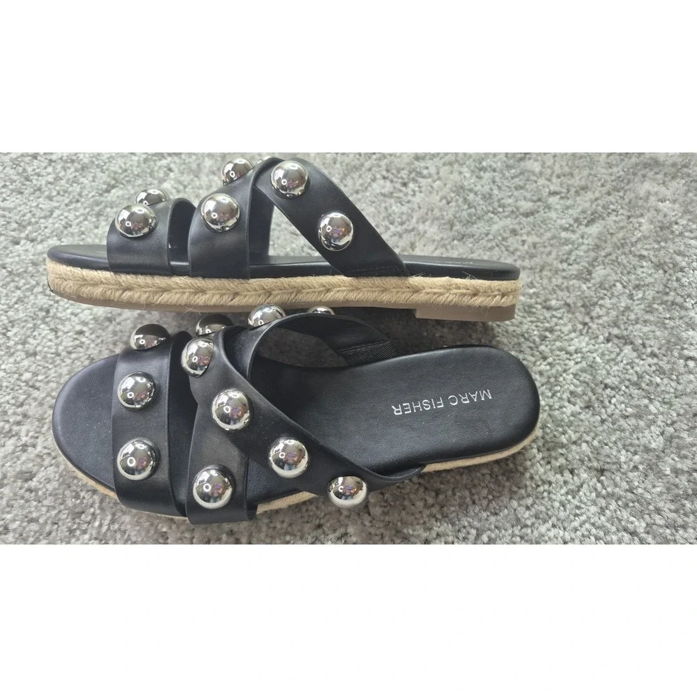 Marc‎ Fisher Prisca Ball Studded Espadrille Sandal shoes Size 7M Grunge Y2K